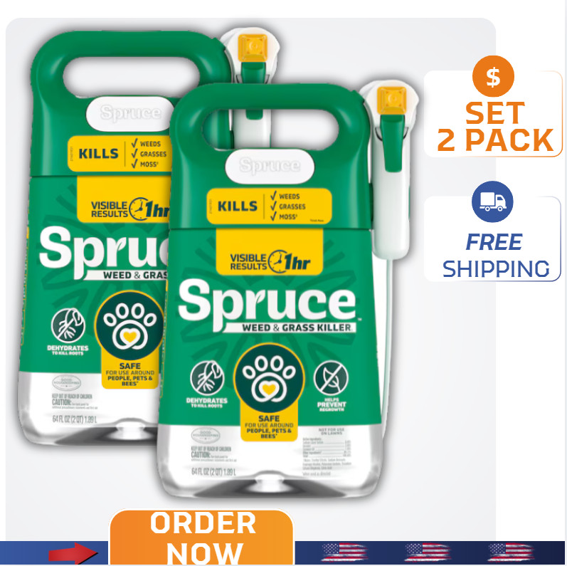 (2-Pack) Spruce Snap and Spray Powered Starter Kit Weed & Grass Killer