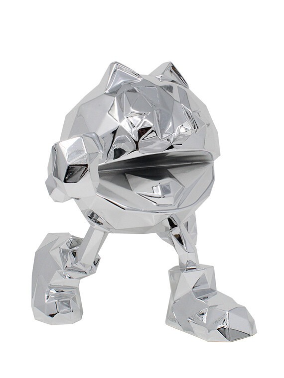 PAC-MAN X Orlinski Statue Figure Vinyl Official Resin Silver Colored Sculpture