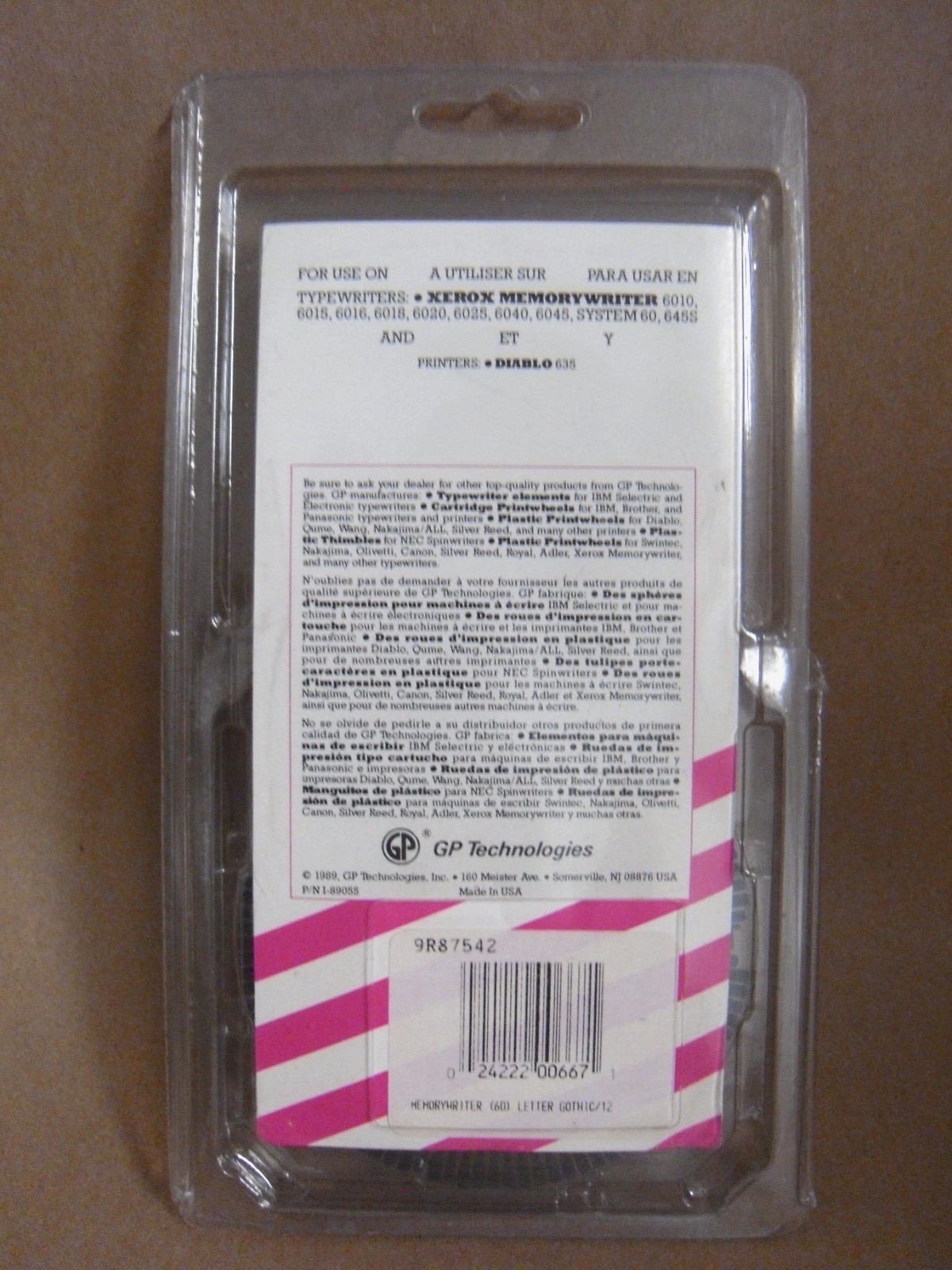 Xerox 9R87542 Gothic 12 Memorywriter Plastic Printwheel For Typewriter /Printer