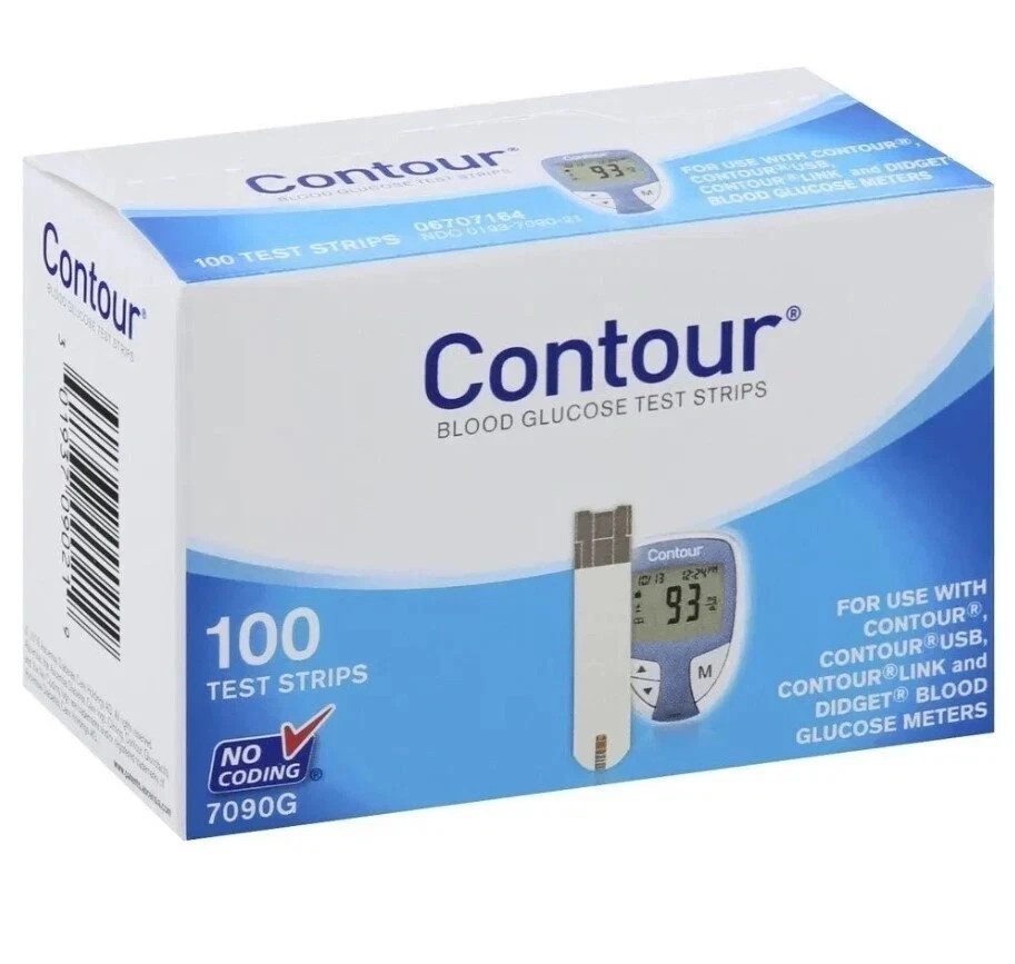 Contour Blue Blood Glucose 100 Test Strips Exp 2027