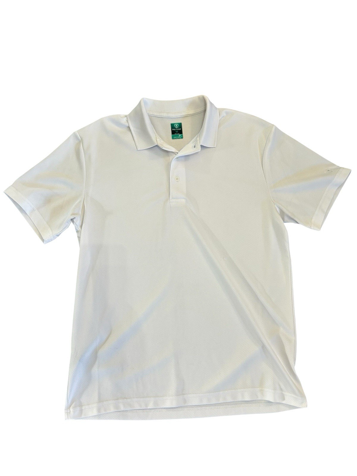 Pro Tour Mens M Collard Golf Shirt Short Sleeve White