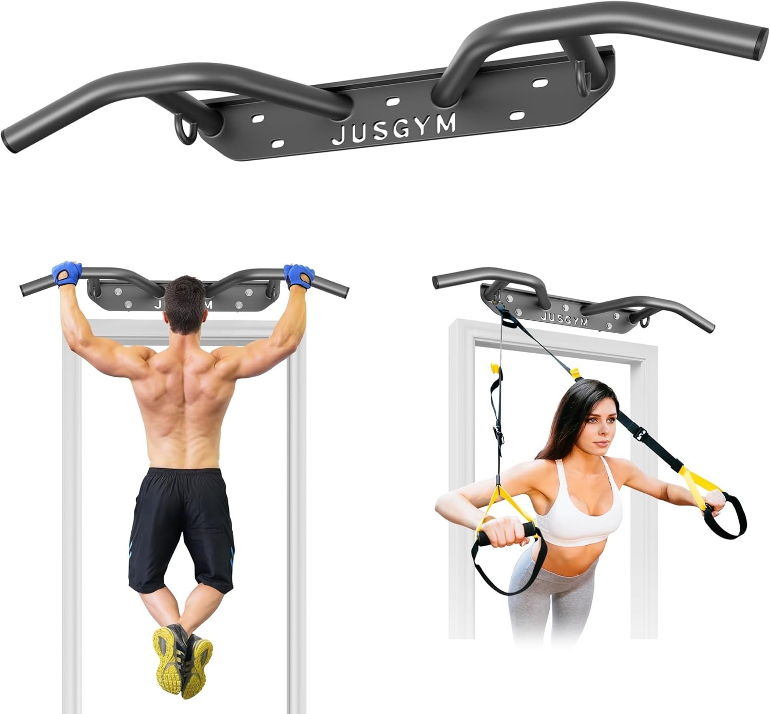 Ceiling Mounted Pull up Bar - Heavy Duty, Highly Adjustable, Multifunctional