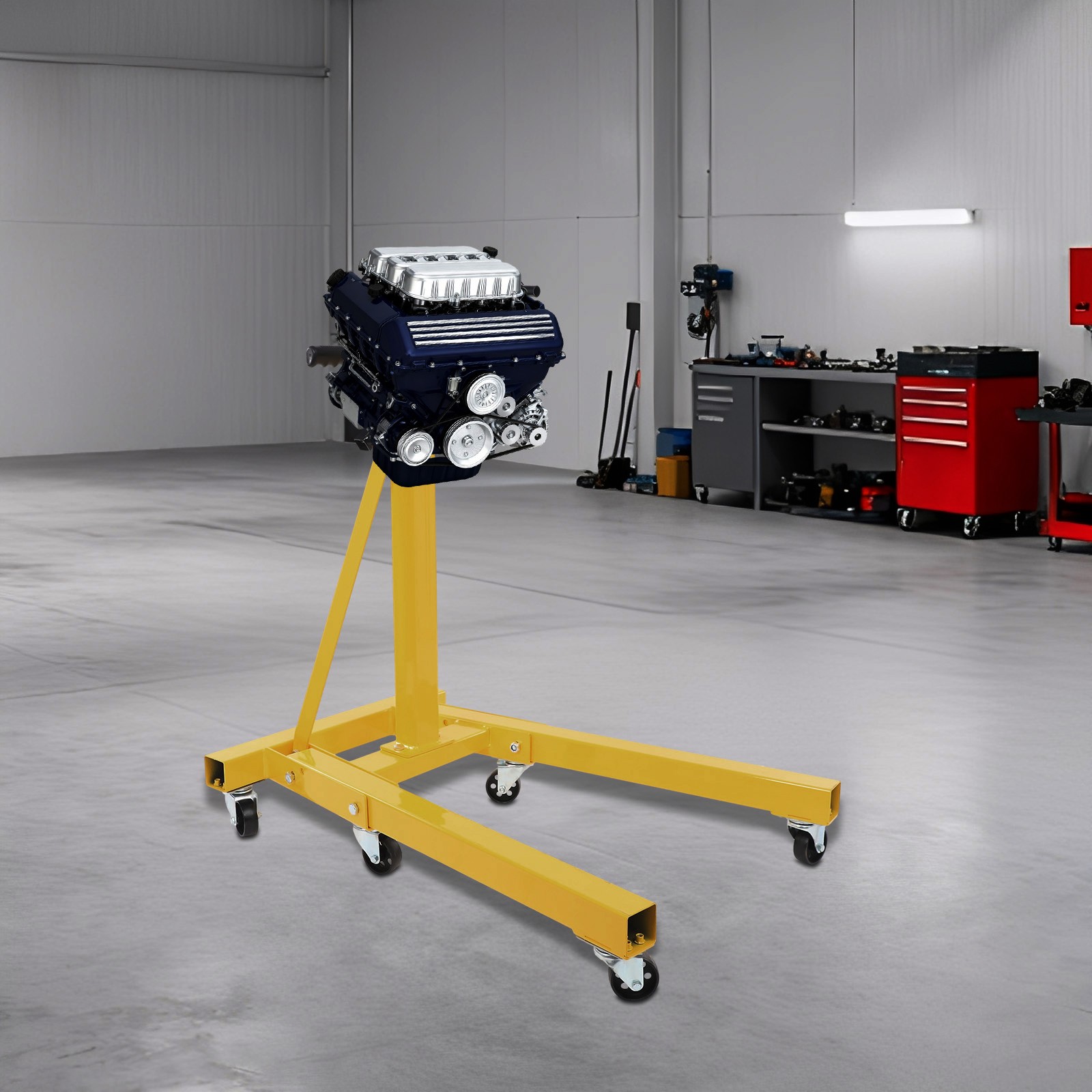2000 lbs Folding Engine Stand Foldable 360° Rotating Engine Holder Heavy Duty