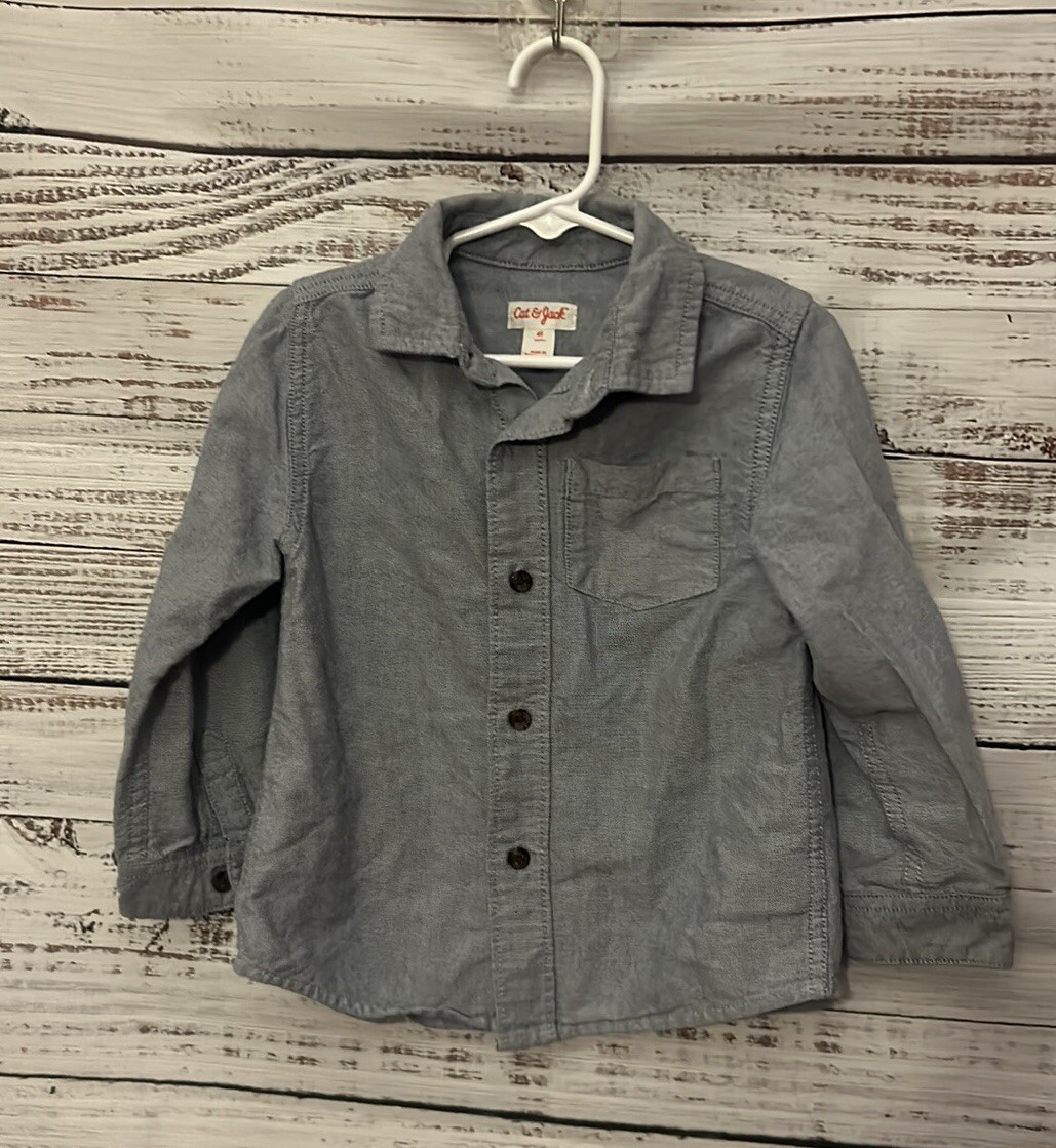 Blue long sleeve button up from cat&jack size 4t