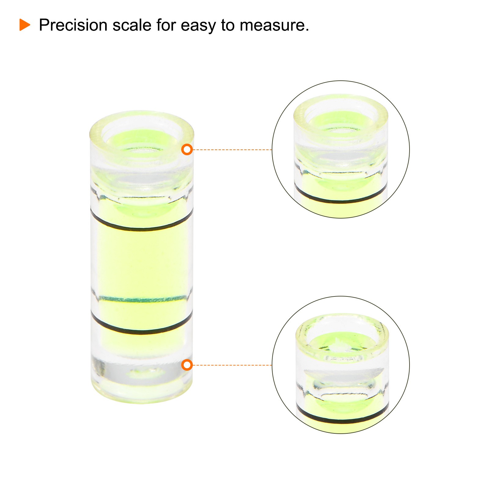 6pcs Small Cylindrical Bubble Level Vials 4.5x12mm Levels Measuring Tools