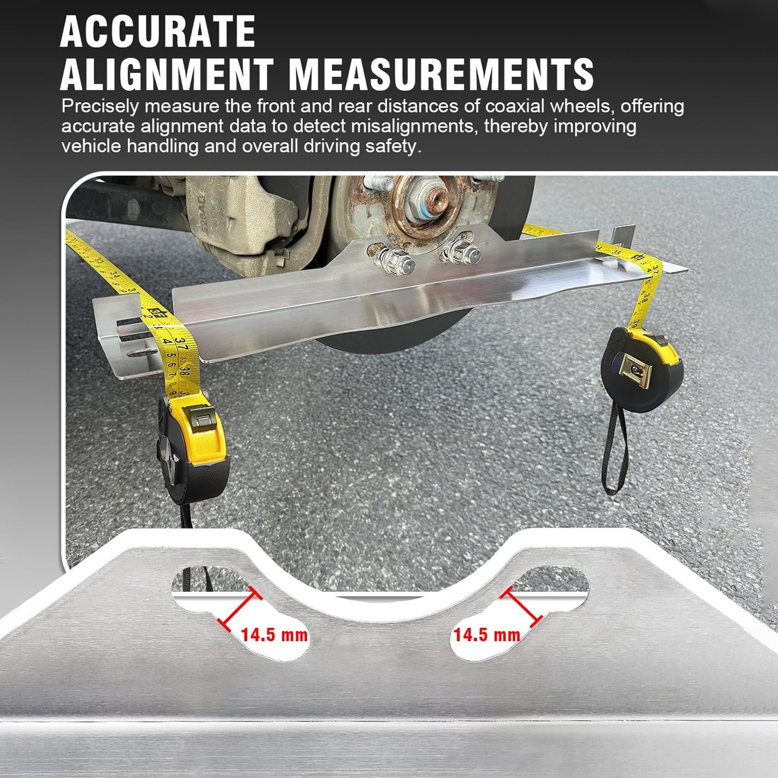 Toe Alignment Tool Plates With 2 Tape Measures, Car Wheel Alignment Gauge Set US
