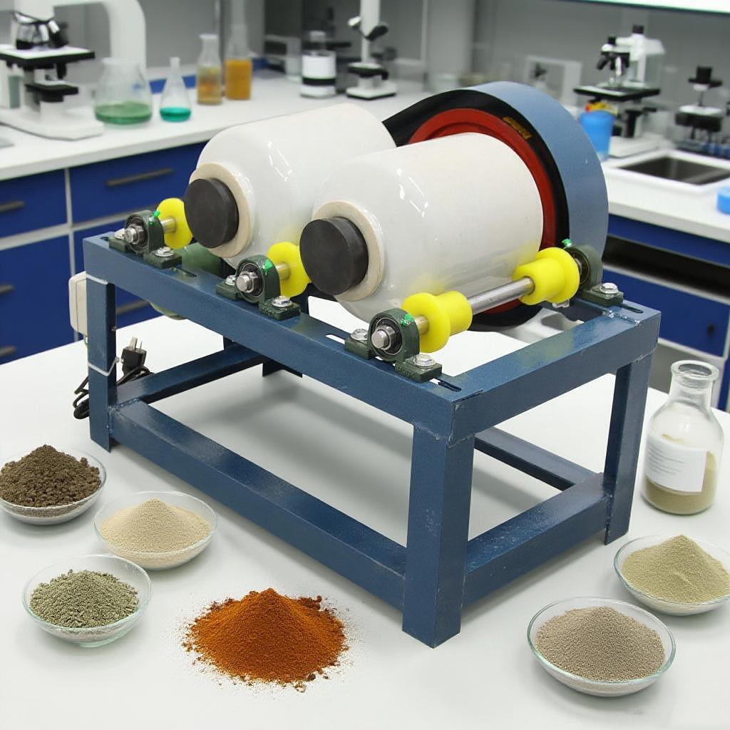 Horizontal Ball Mill Lab Fine Grinding Machine 5L Double Ceramic Jar 300 Mesh