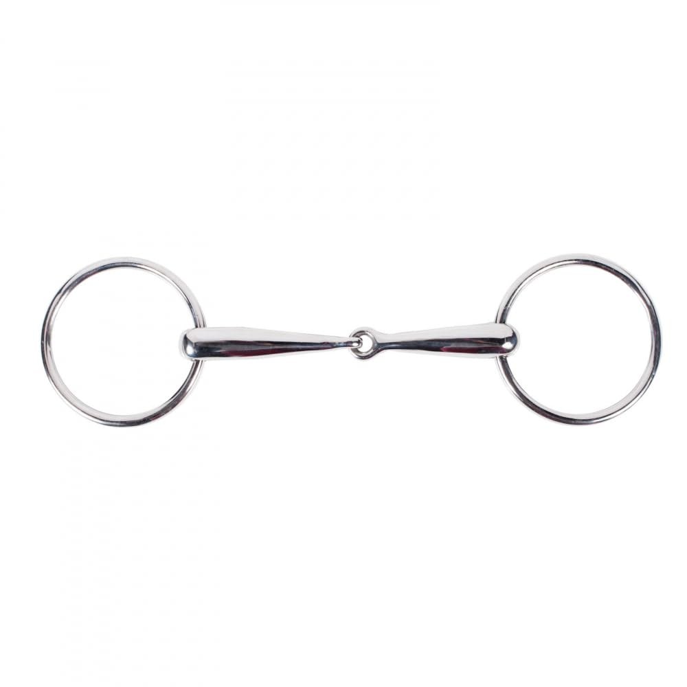 HORZE Jointed Loose Ring Snaffle Bit - 5 5, Silver