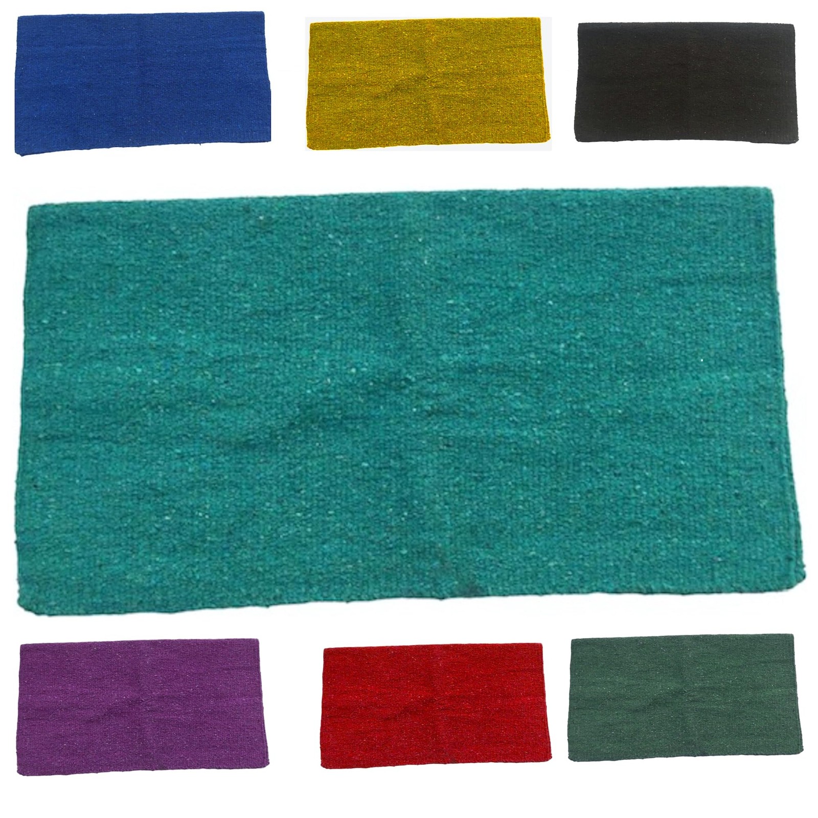 Solid Color 34"x 36" Traditional Acrylic Saddle Blanket with Hemline Edges-3....