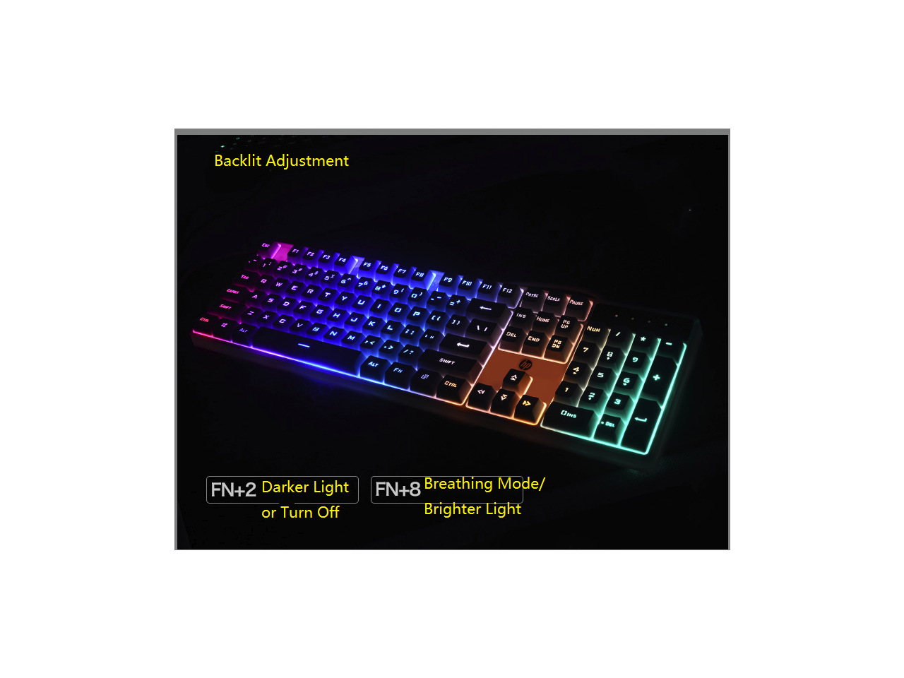 HP K300 wired gaming keyboard membrane backlit English