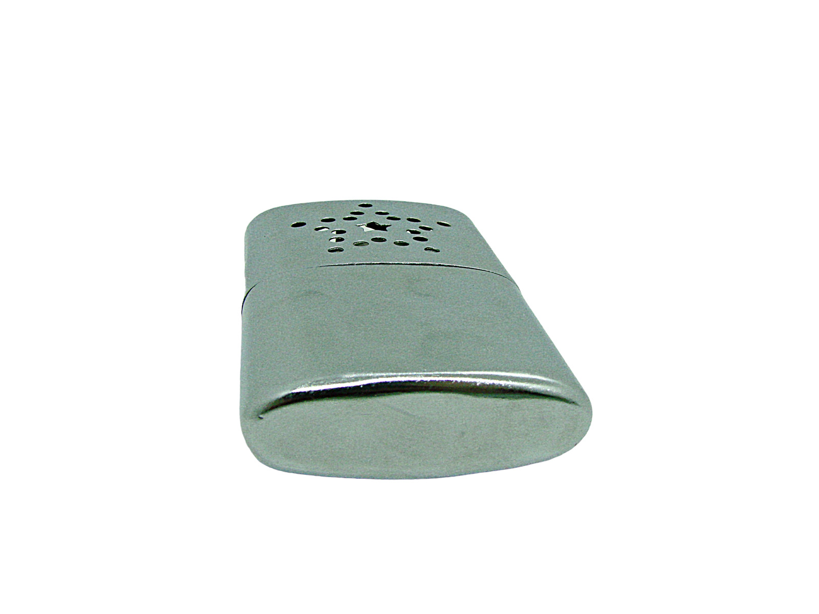Platinum Hand Warmer Silver Tone Standard Star Design Pocket Size Reusable ~3x2"