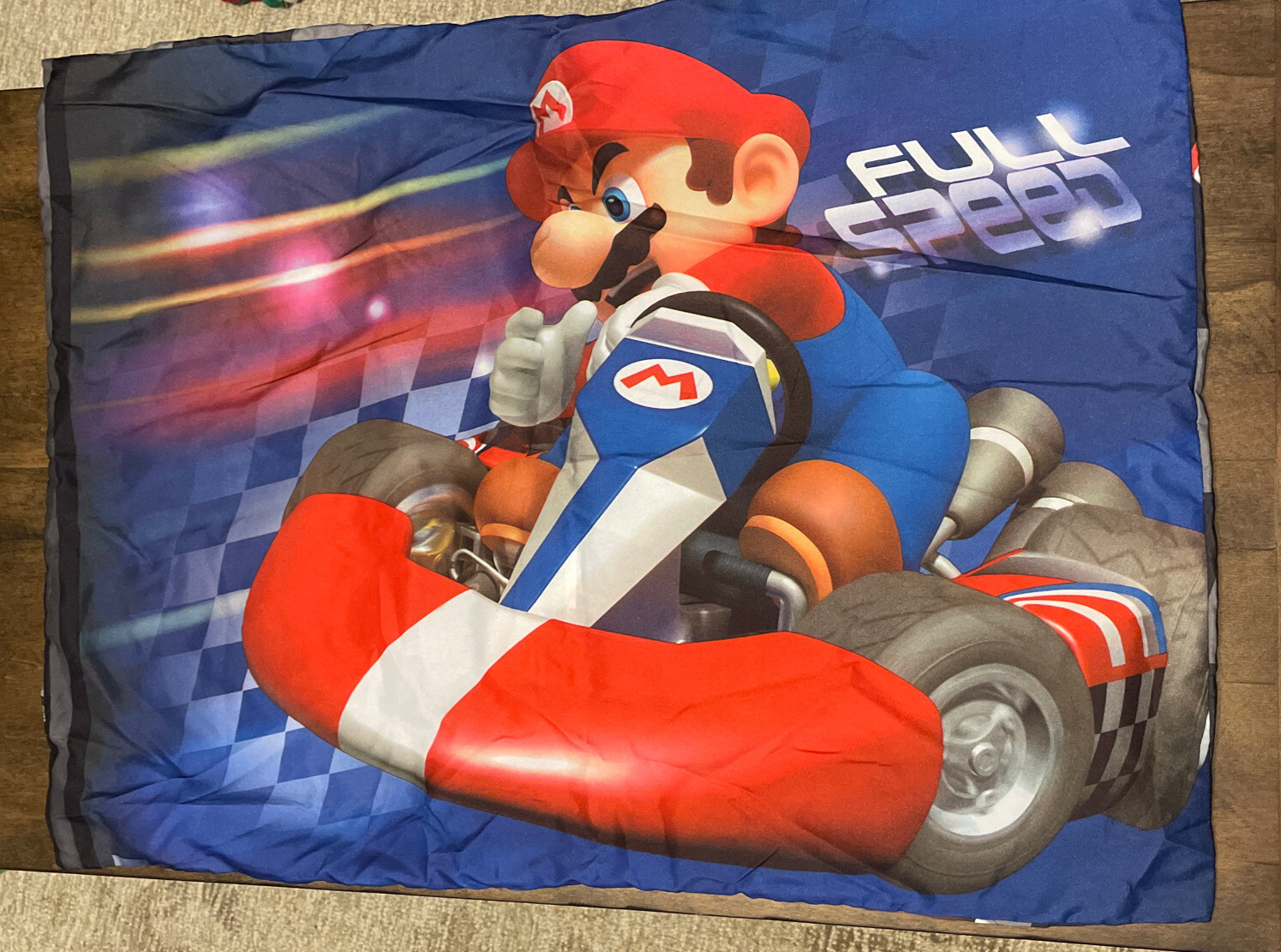 super mario bros mario kart pillow sham standard full speed*