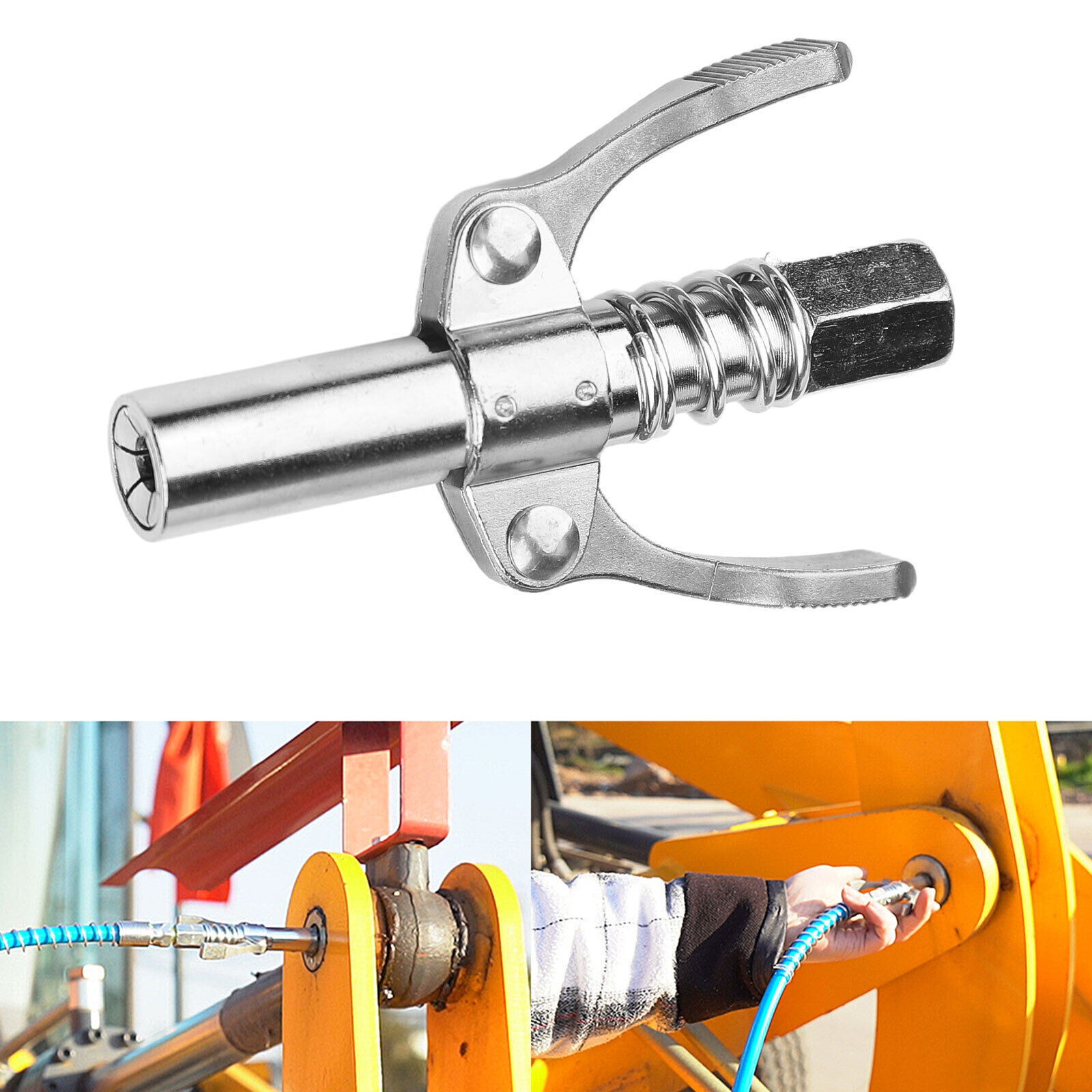 Grease Tool Coupler Quick Lock and Release Double Handle 10000 PSI High Pressure