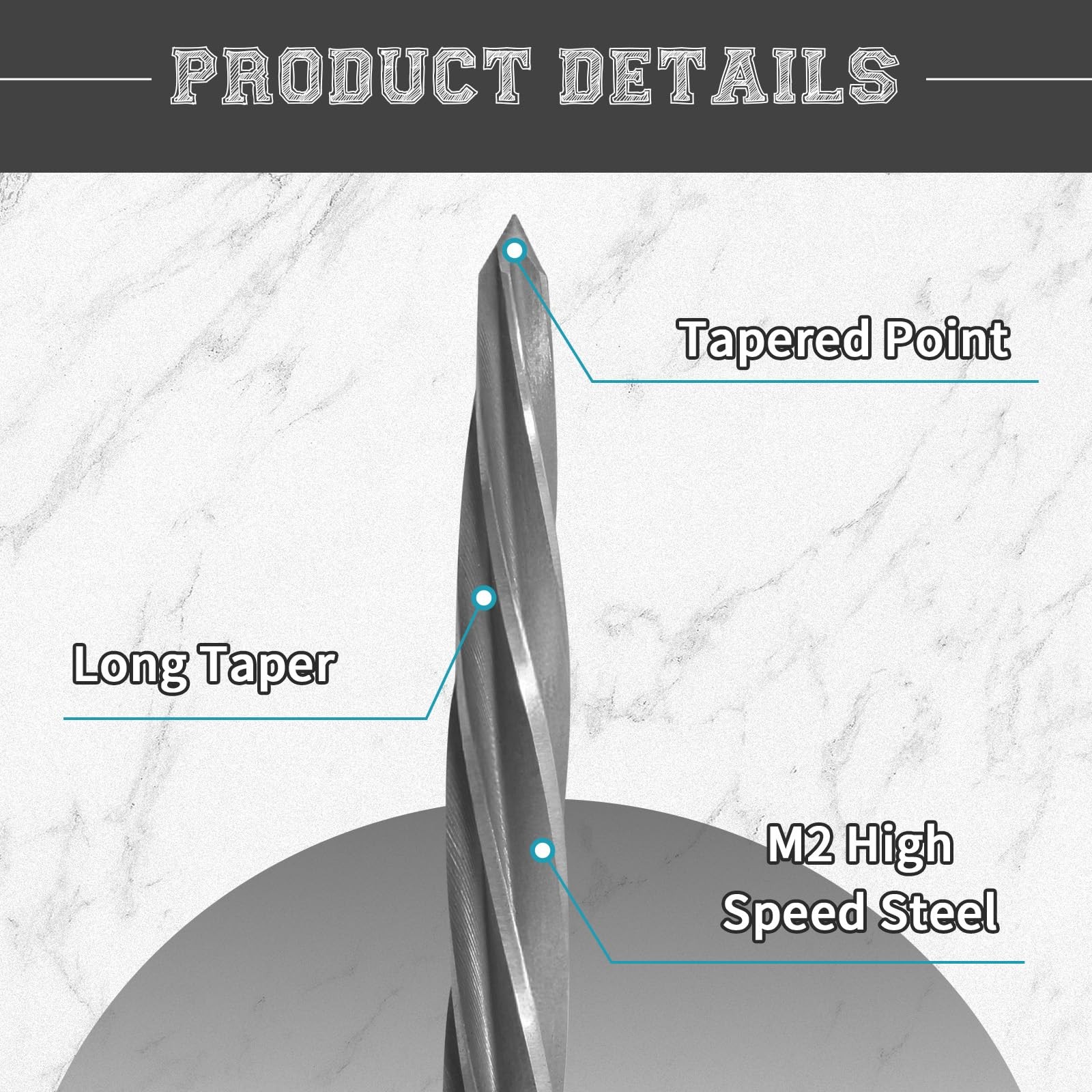 9/16" Durable Reamer Drill Bit, M2 HSS Taper Chucking Reamer Bridge Construct...