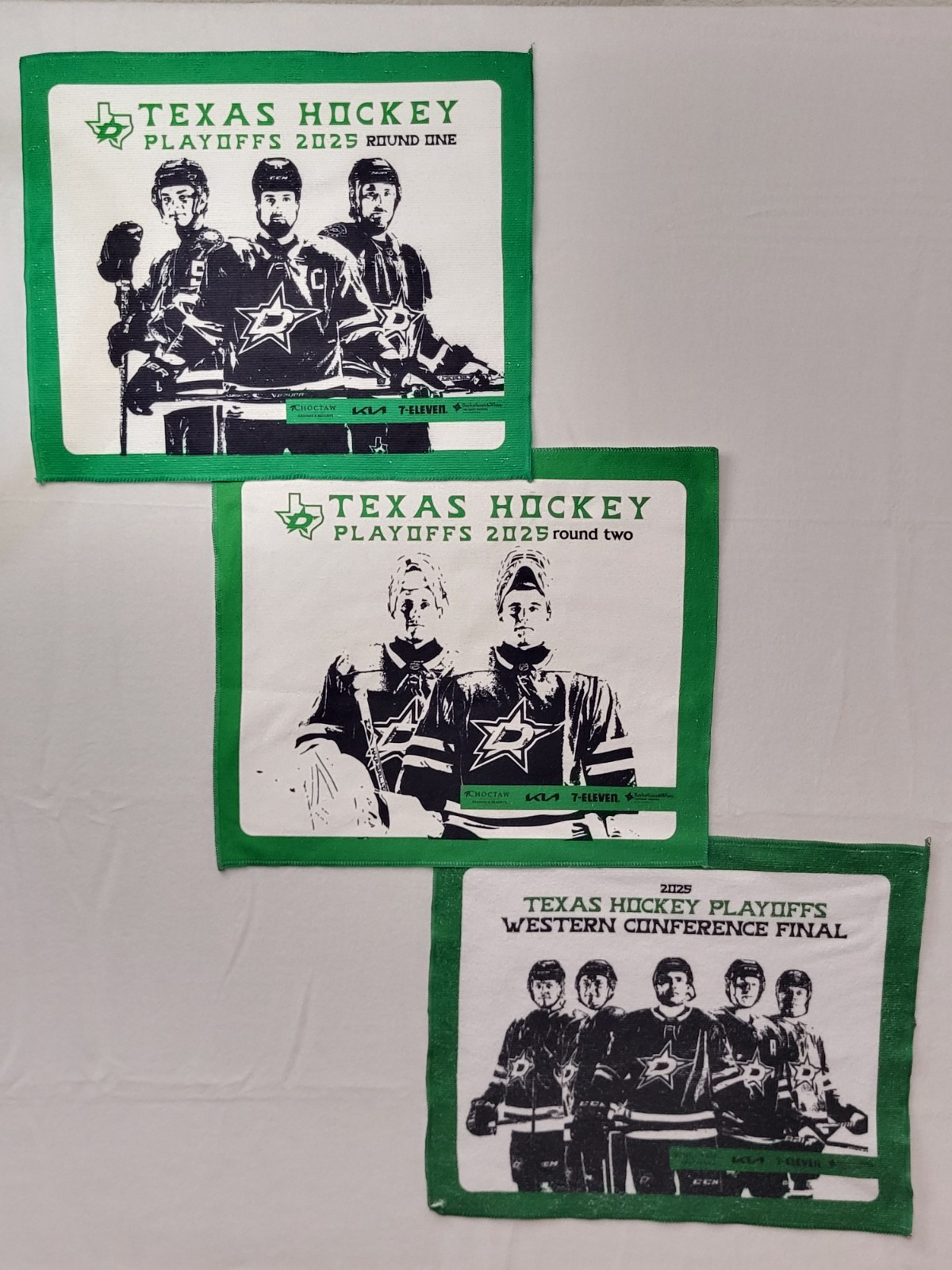 Dallas Stars 2025 RALLY TOWEL SET Playoffs Round 1 2 Western Conference Finals