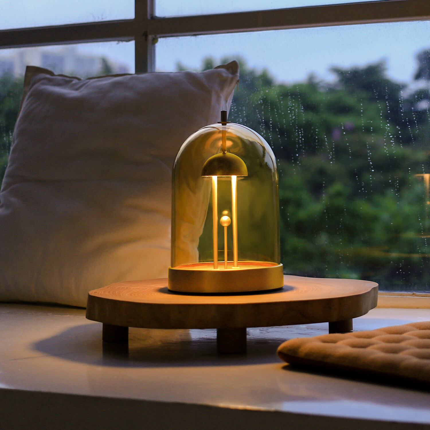Tubicen Battery Powered Table Lamp Touch Dimmable Night Light Lamp Brass