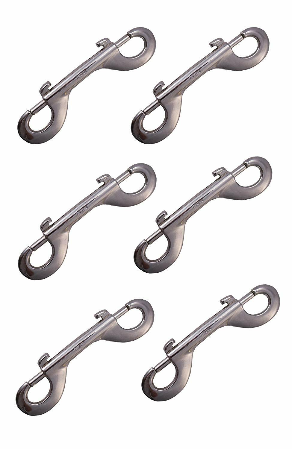 Derby Originals Set of 6 Heavy Duty Nickel Plated 4” Double Ended Bolt Snaps