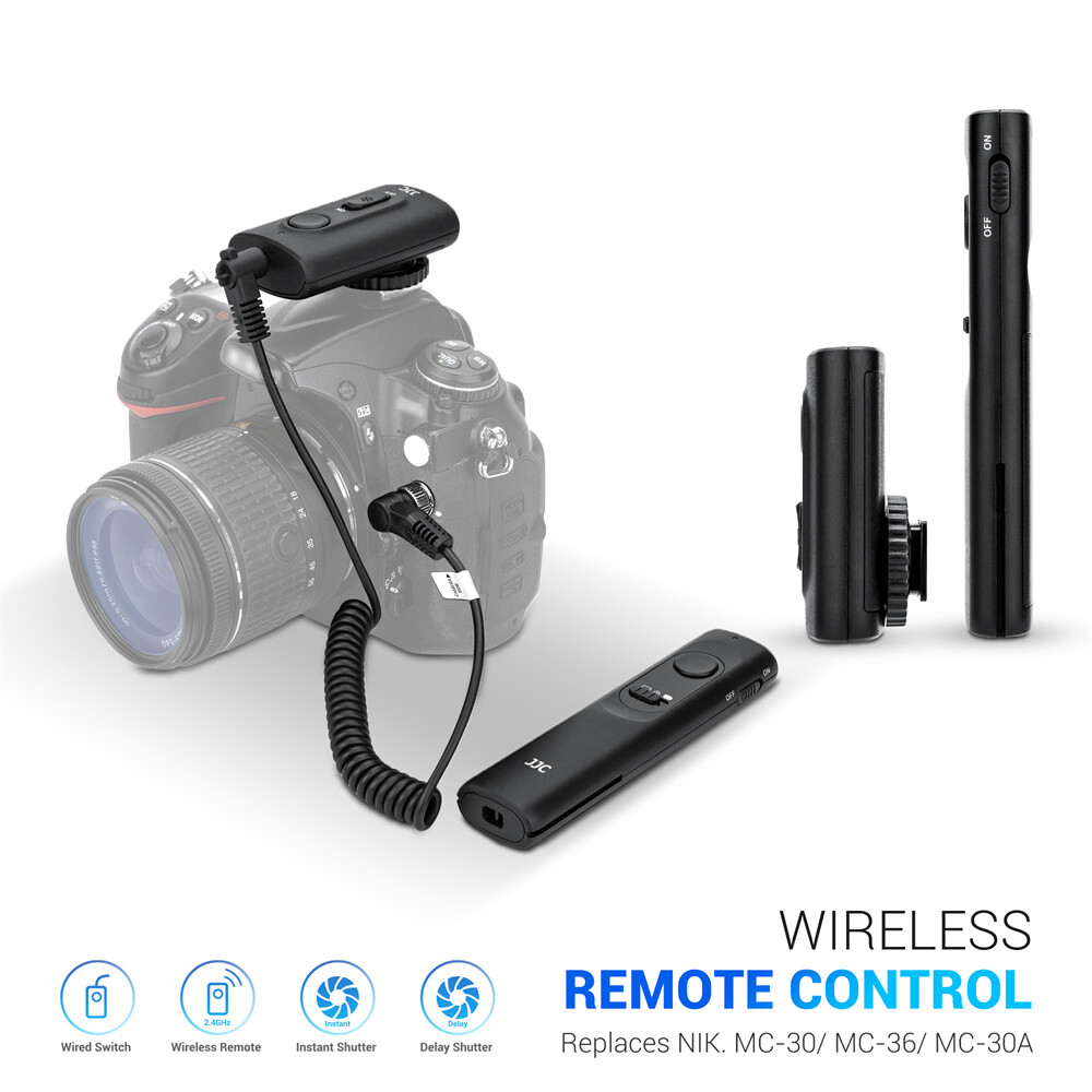JJC Wireless Remote Control for Nikon Camera Replace MC-30 MC-36 MC-30A