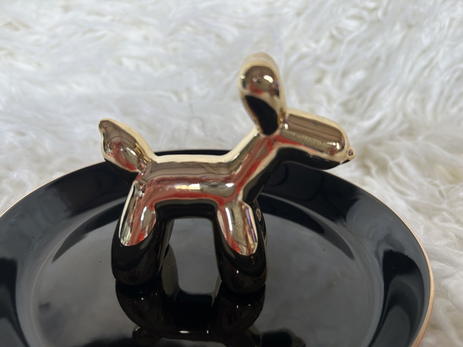 Black Gold Dog Trinket Tray