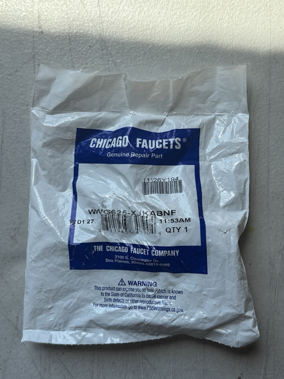 Chicago Faucet 625-XJKABNF Cartridge, Brass