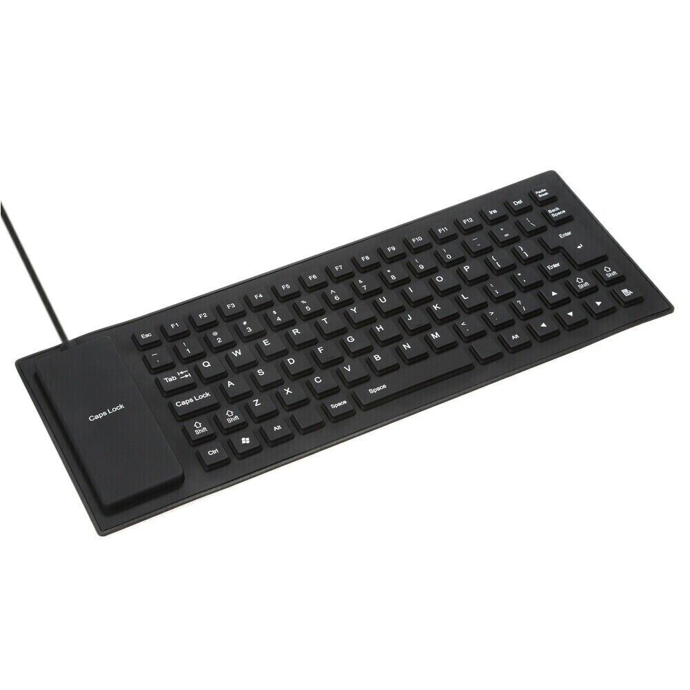 US 1-2 Pc Waterproof Silicone Keyboard Foldable Flexible USB Dustproof Full Size