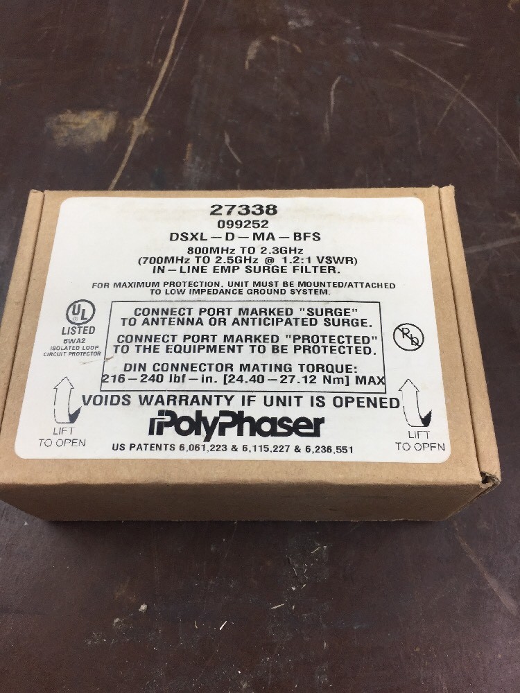 PolyPhaser In-Line Emp Surge Filter DSX-MA-BF-S 27338 New L306