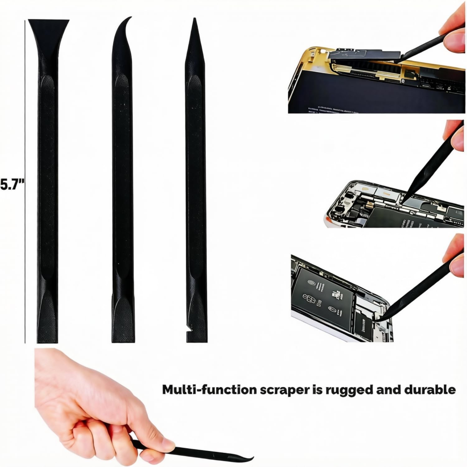 Plastic Scraper Tool | Multi-Purpose Non-Scratch Cleaning | 3 Heads