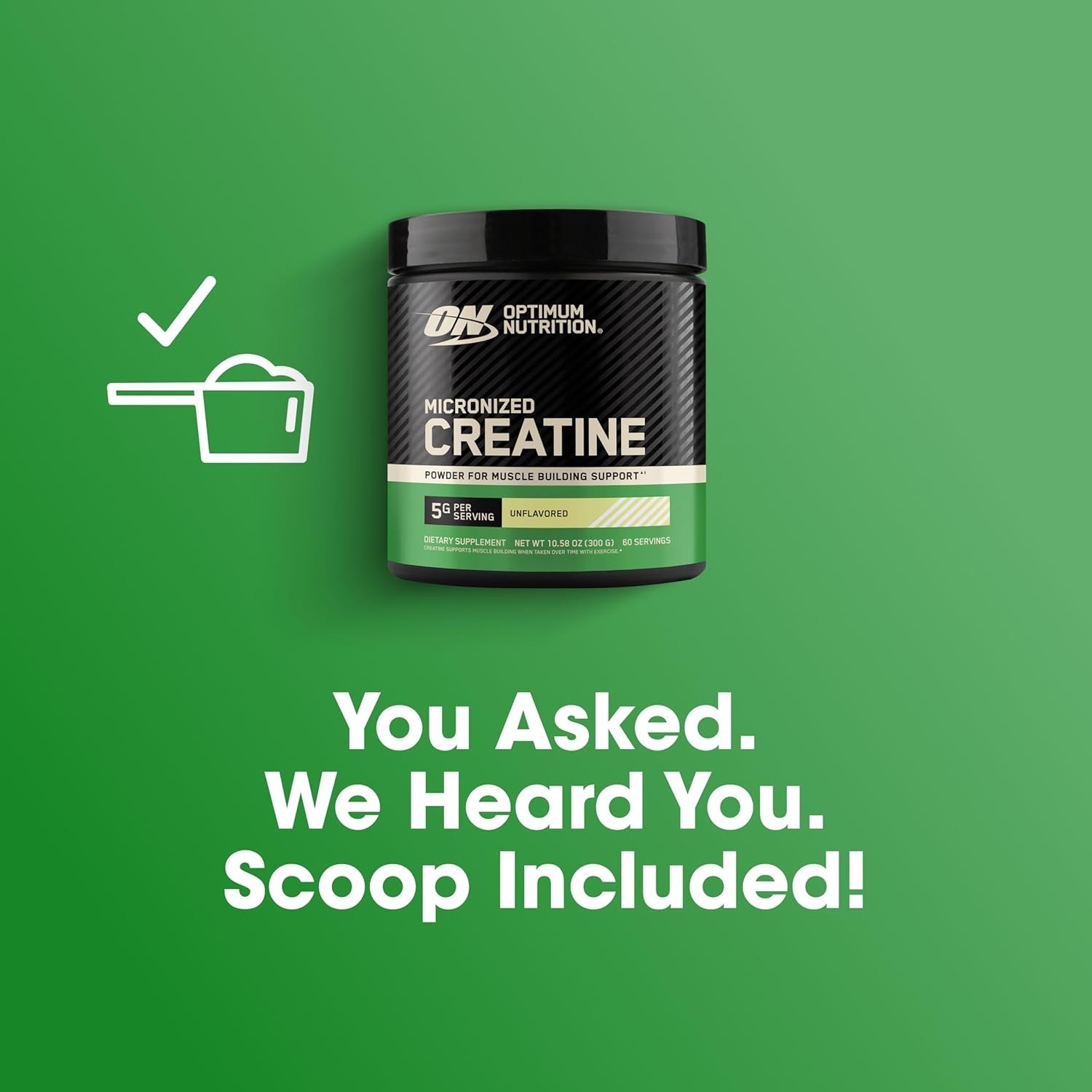 Micronized Creatine Monohydrate Powder, 5g/Serv, Banned Substance Tested