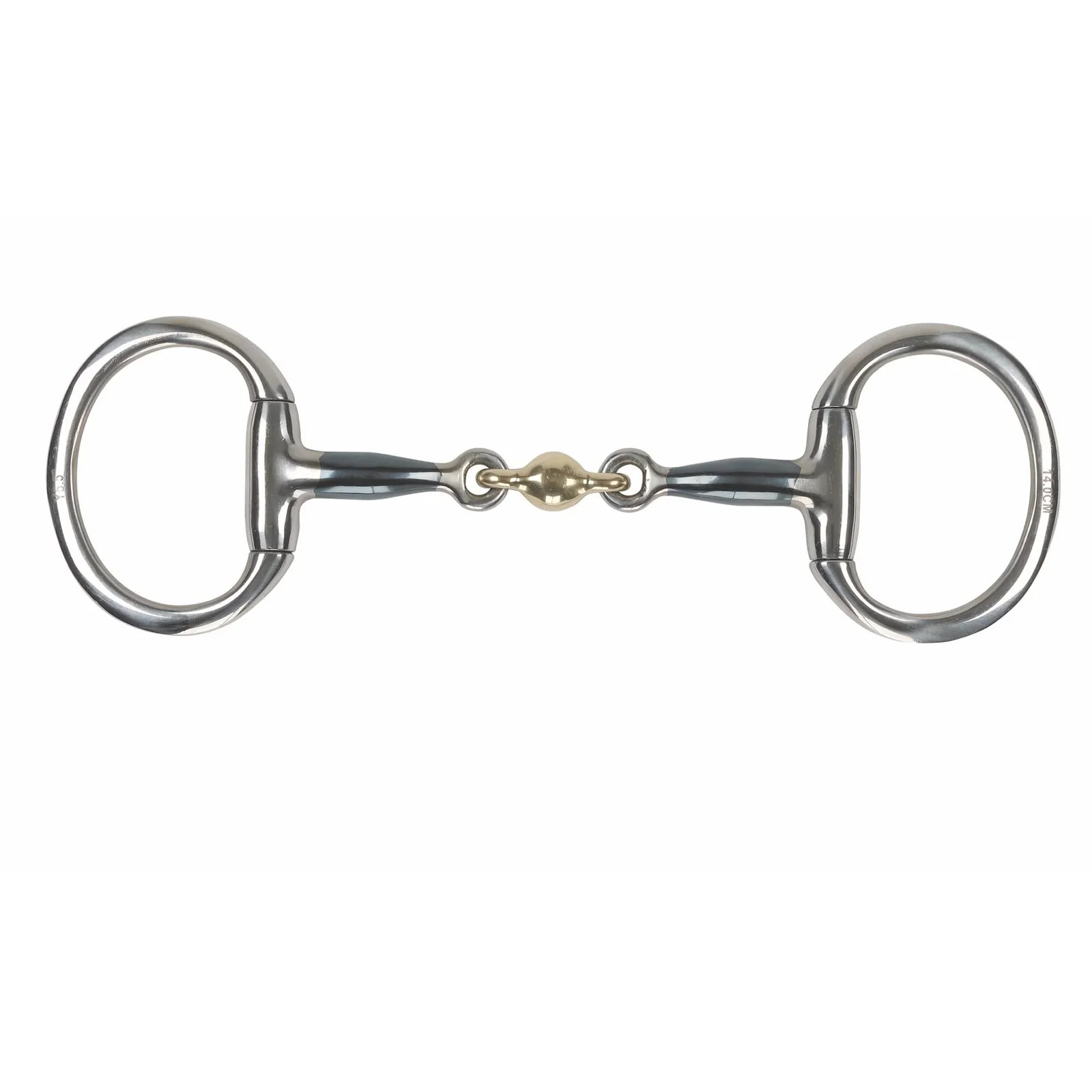 Shires Flat Eggbutt Snaffle Horse Bit with Lozenge Mouthpiece - Blue Sweet Iron