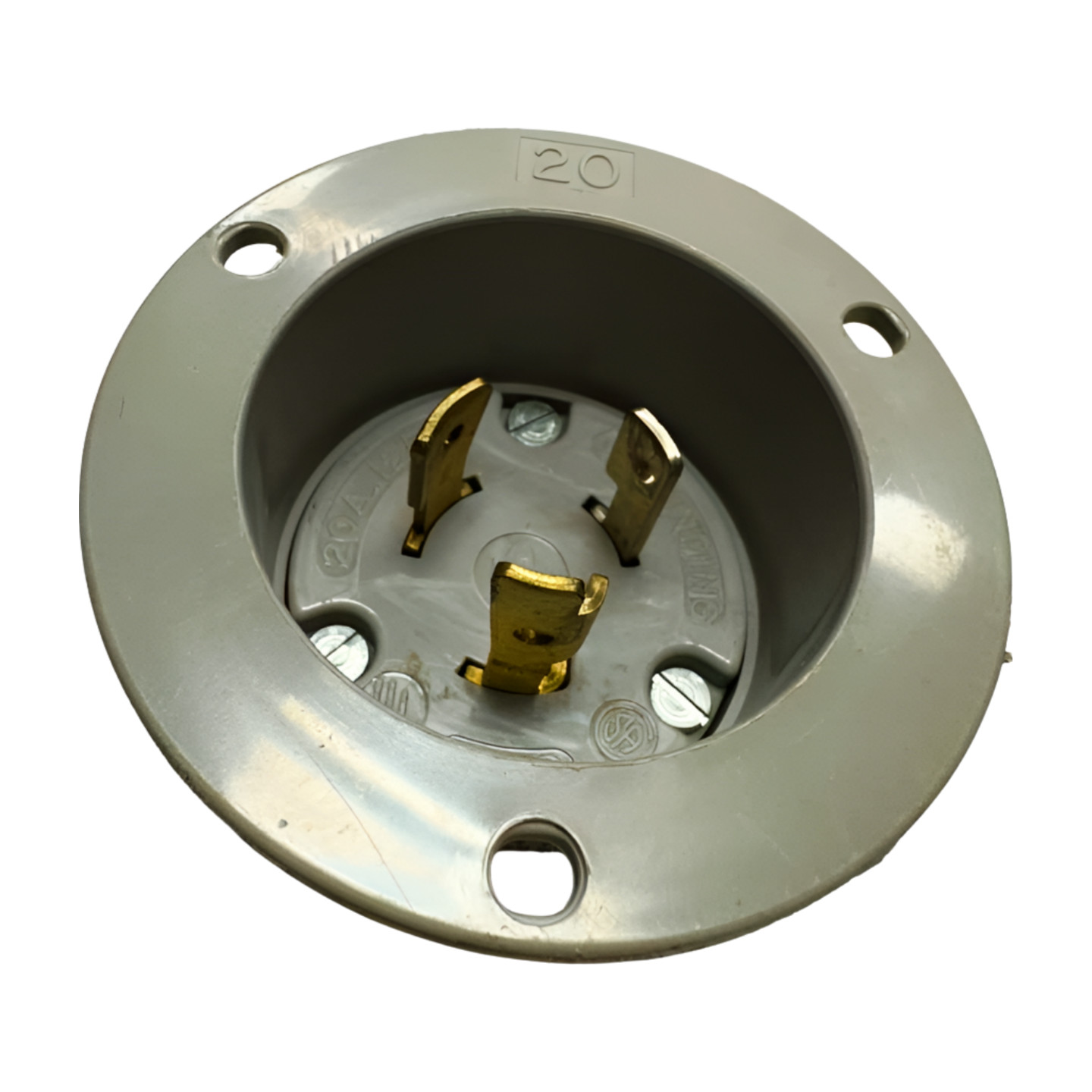 Arrow Hart 6205 Locking Flanged Inlet, 20A, 125V, 2-Pole, 3-Wire *Free Shipping*