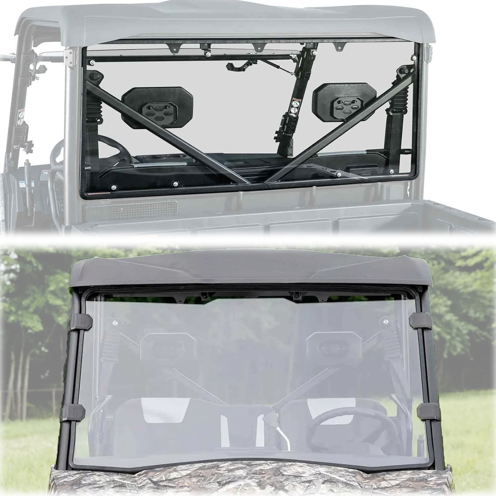 2pcs Front +Rear Window Replace Windshield PC for CFMOTO UForce 600 2021-2025