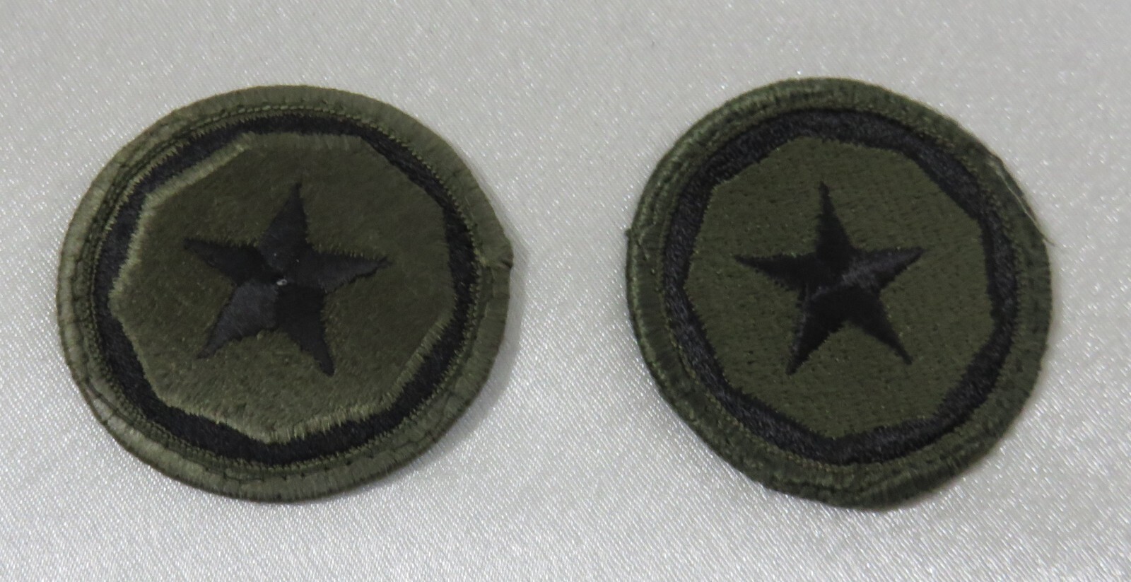 United State Army 9th Support Command Military patch set of 2 Black on Green