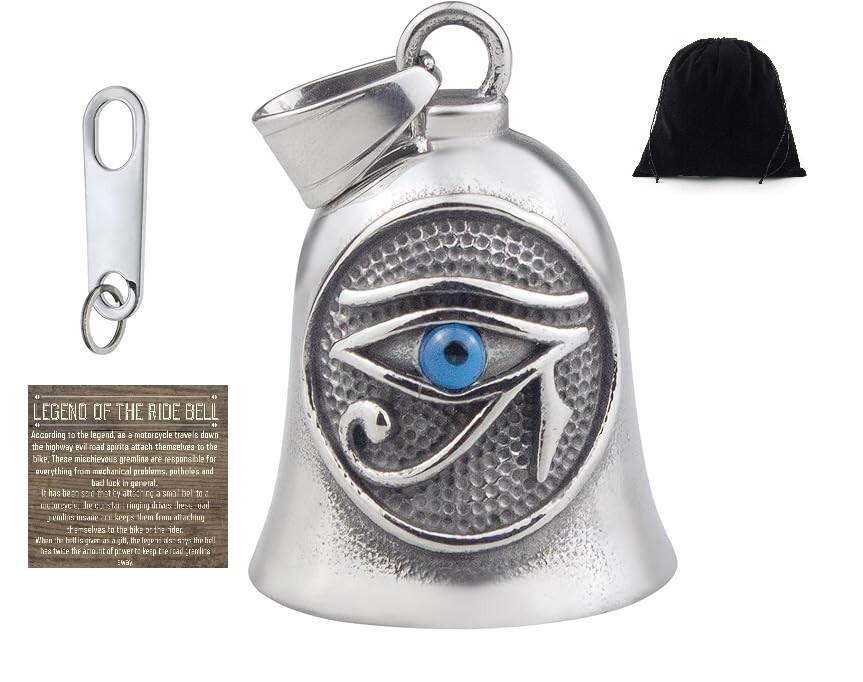HORUS GUARDIAN EYE W HANGER The Ride Bell Fits all Motorcycle Harley Biker SALE