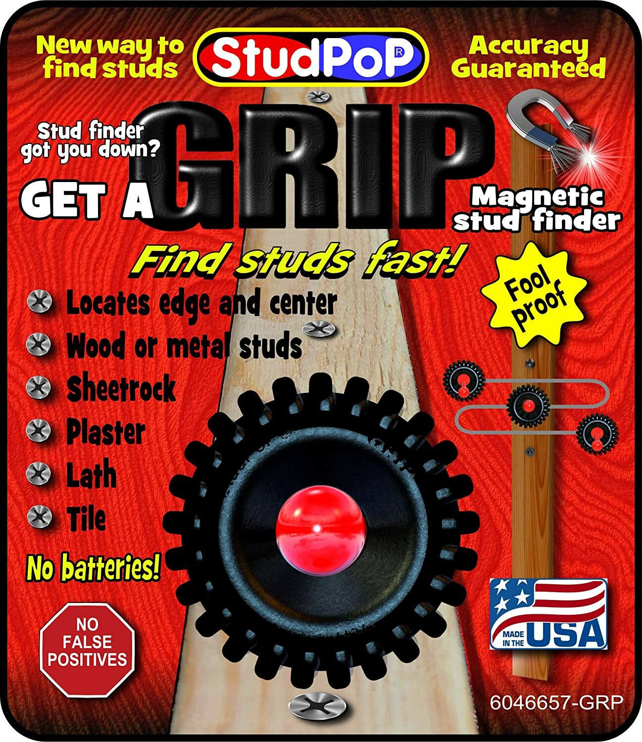 StudPoP GRIP Stud Finder USA Made    (colors may vary)