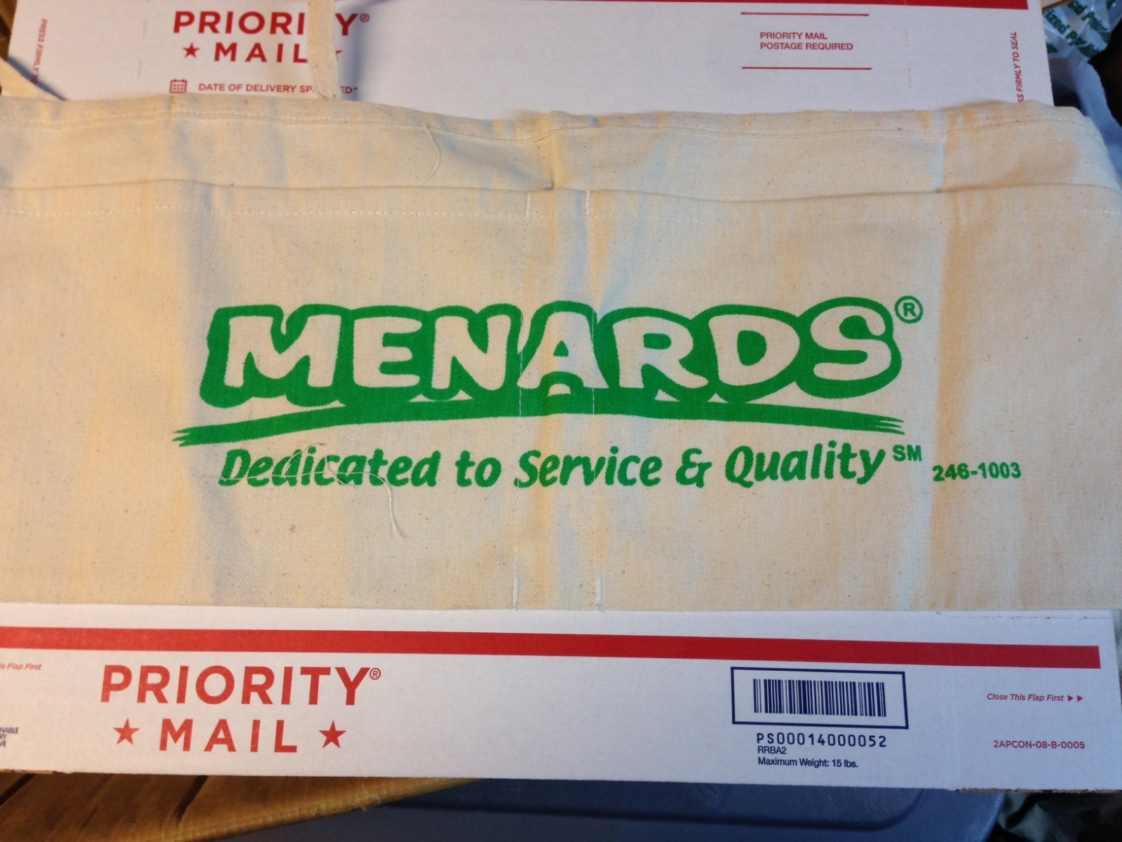 Lot of 2 - NEW Menards 2 Pocket 100% Cotton Nail Apron Tie Back Utility Tools 🔨