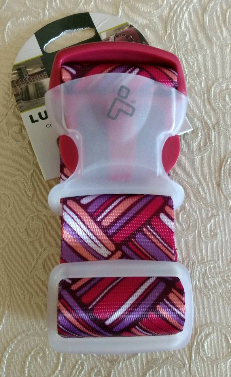 NWT Travelon Basketweave Geometric Print Luggage Strap Travel Bag Suitcase