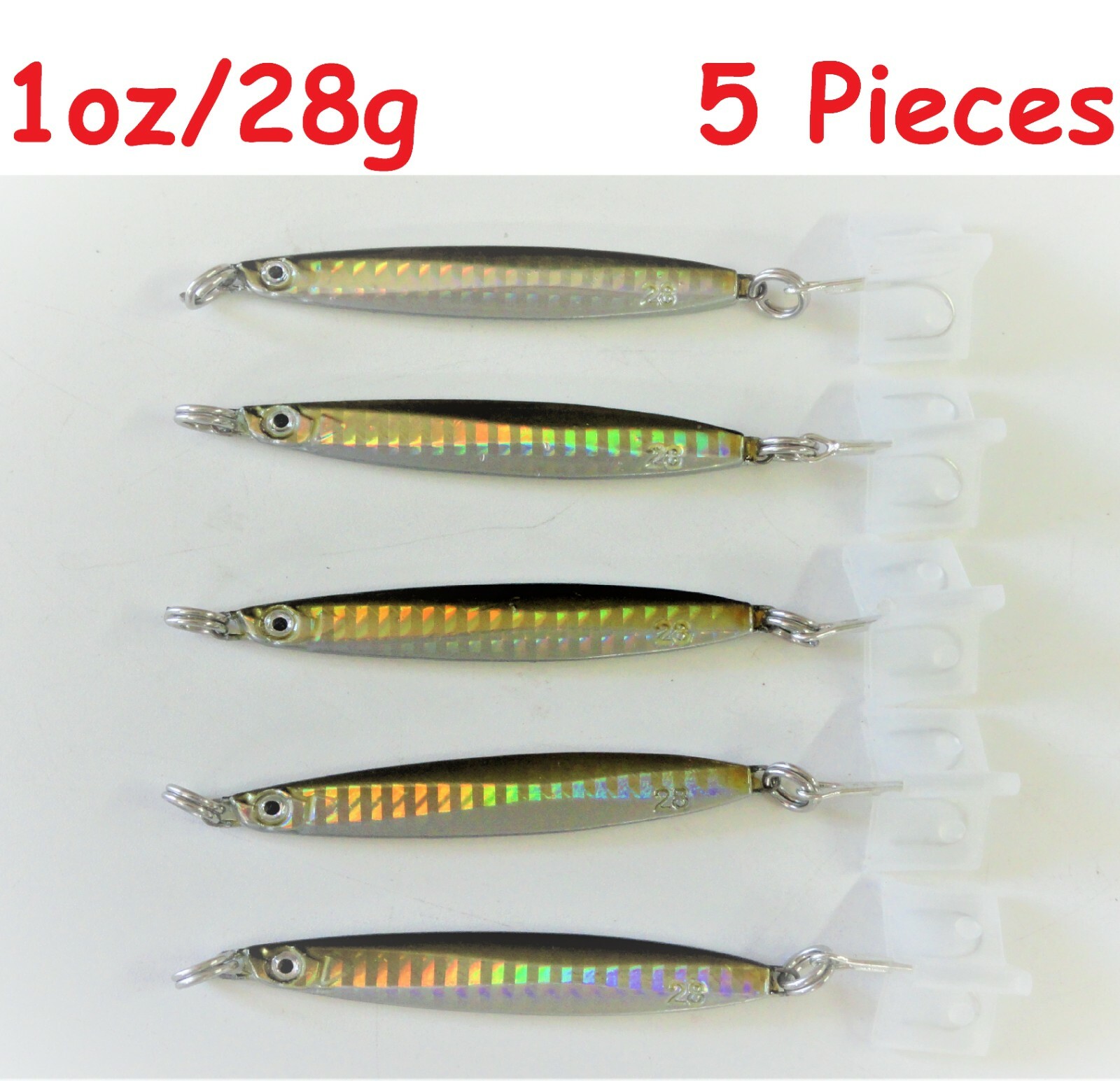 5 Pieces Colt Sniper Metal Jig 28g /1oz Brown Knife Vertical Fishing Lures