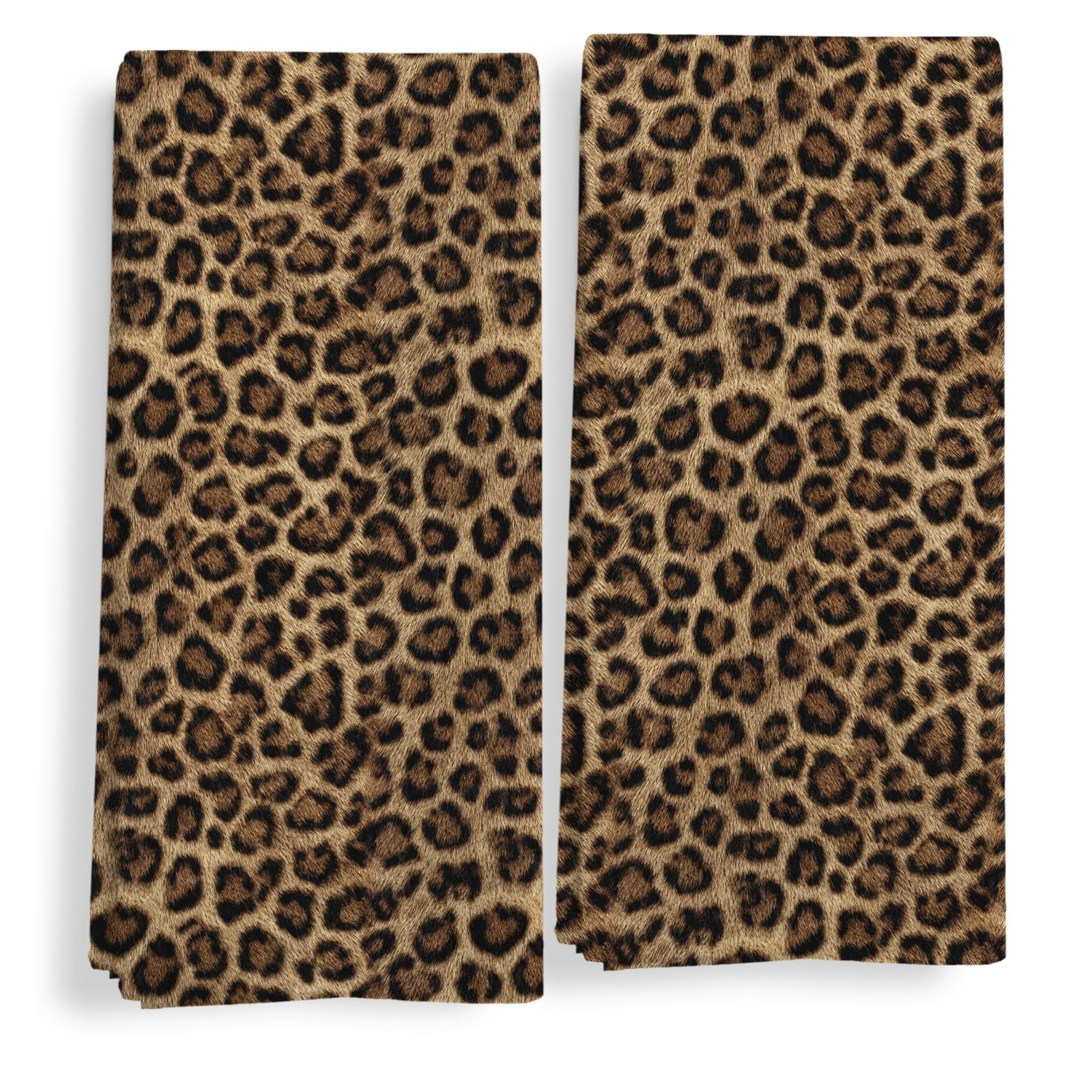 Trendy Funky Retro Leopard Kitchen Towels Set of 2, Cheetah Decor Hand Towels...