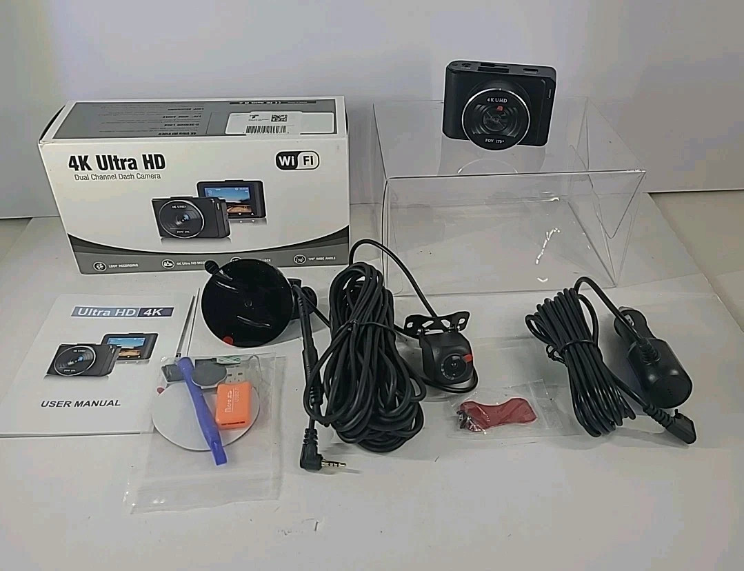 4k Ultra HD Dual Channel Dash Camera G-sensor Lock Loop Recording WiFi