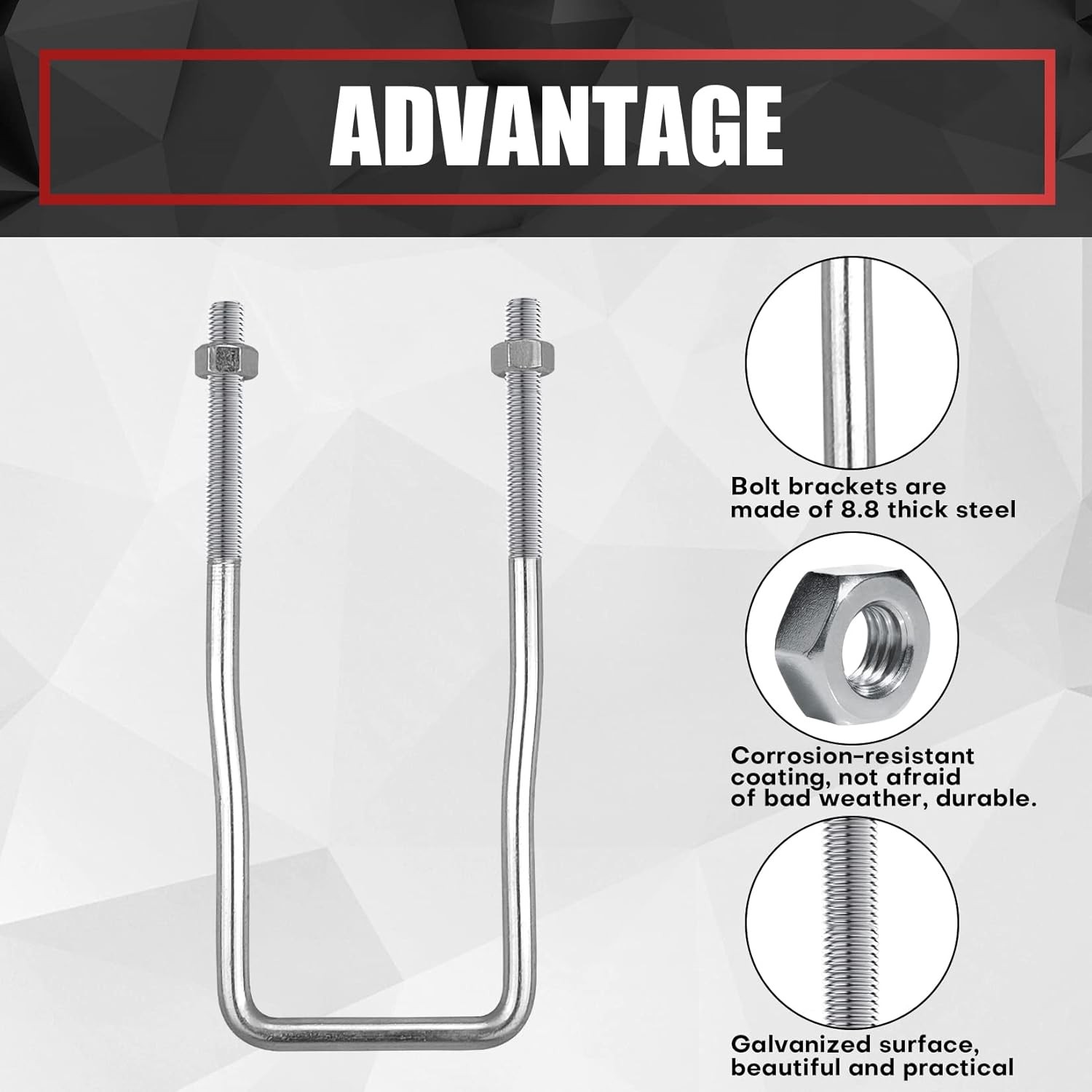 U-Bolt Trailer Spare Tire Bracket, Spare Tire Carrier Galvanized Threaded Spare