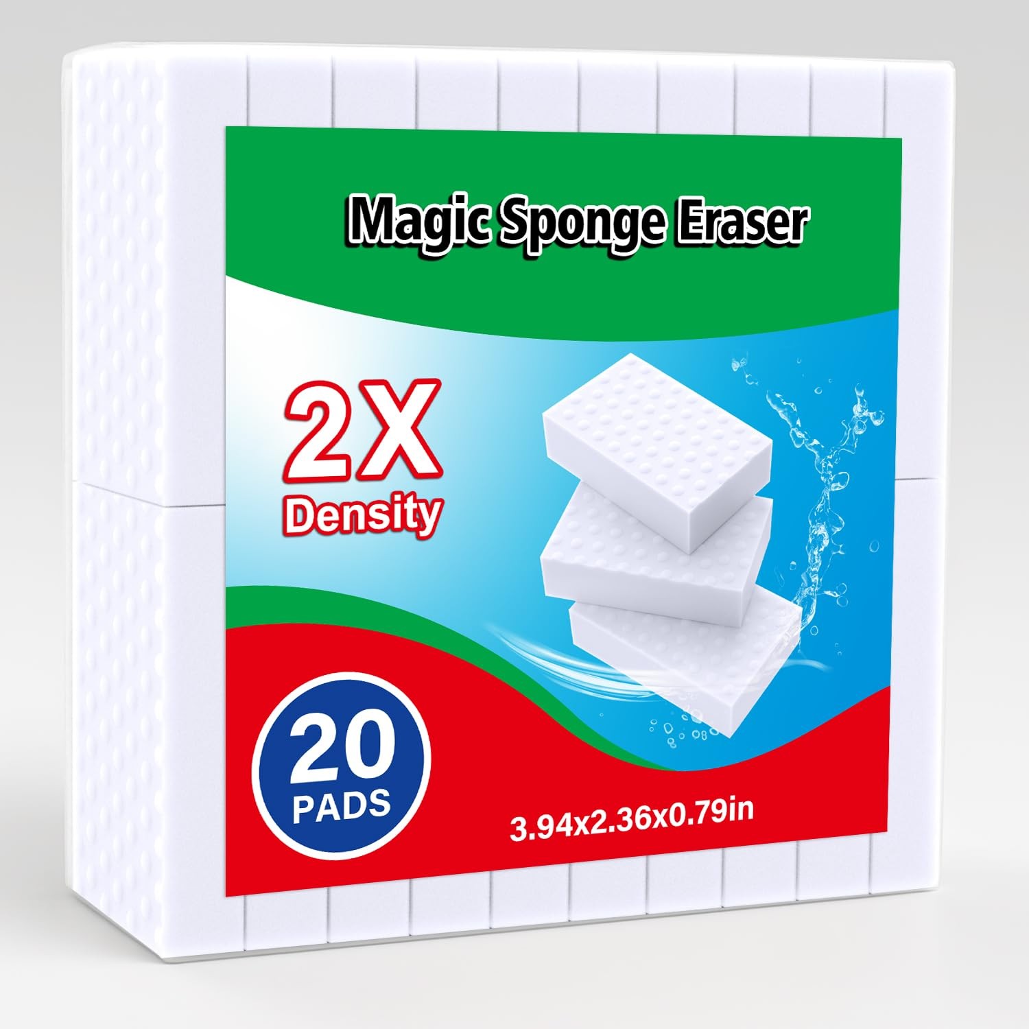 Swiftower 20 Pack Magic Sponges Erasers, 2X Density Long Lasting 20PCS, White