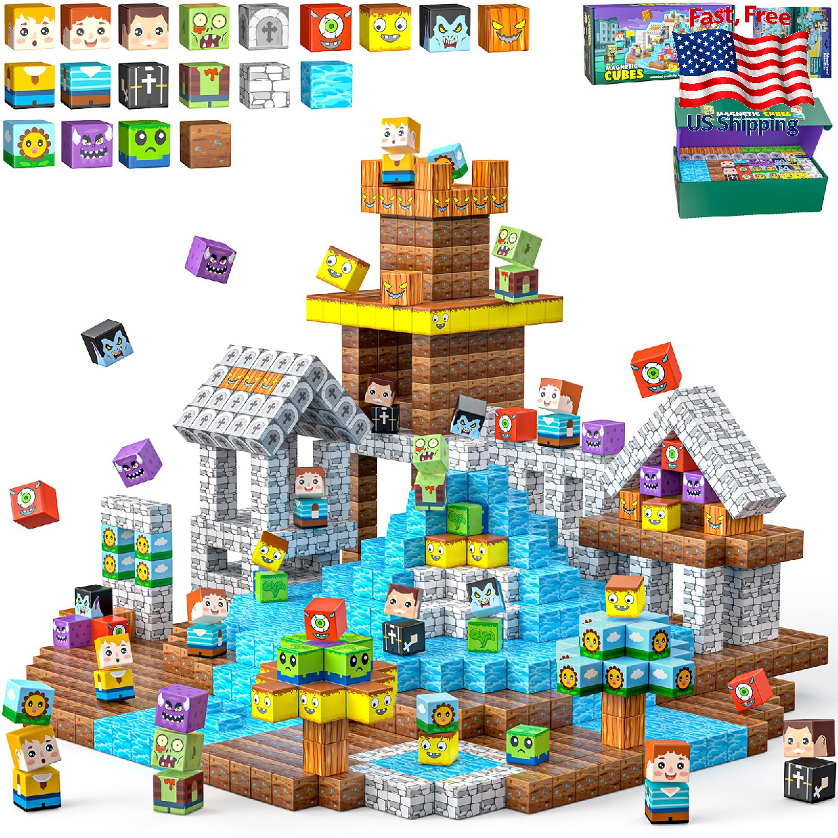 Upgraded Magnetic Blocks, 150Pcs Magnetic Building Blocks for Kids, 1 Inch Large