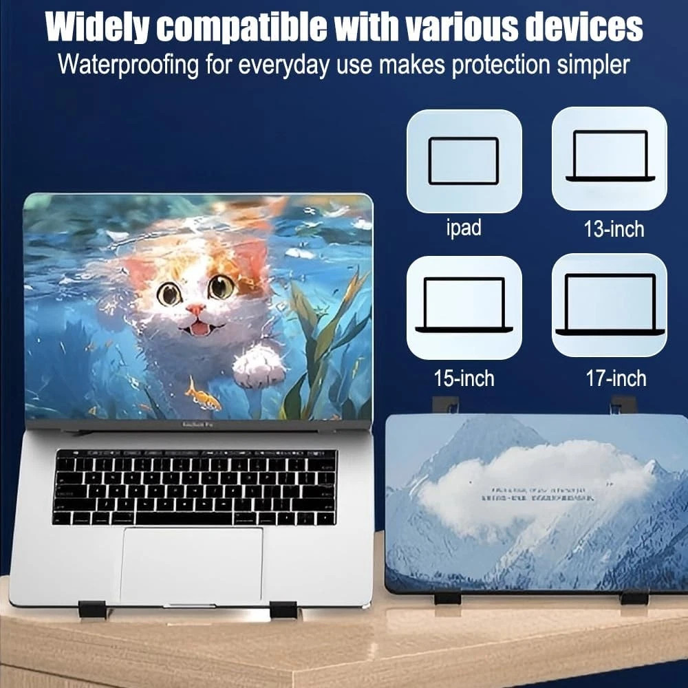 Aluminum Adjustable Laptop Stand - Foldable Portable Desk Riser Notebook Holder
