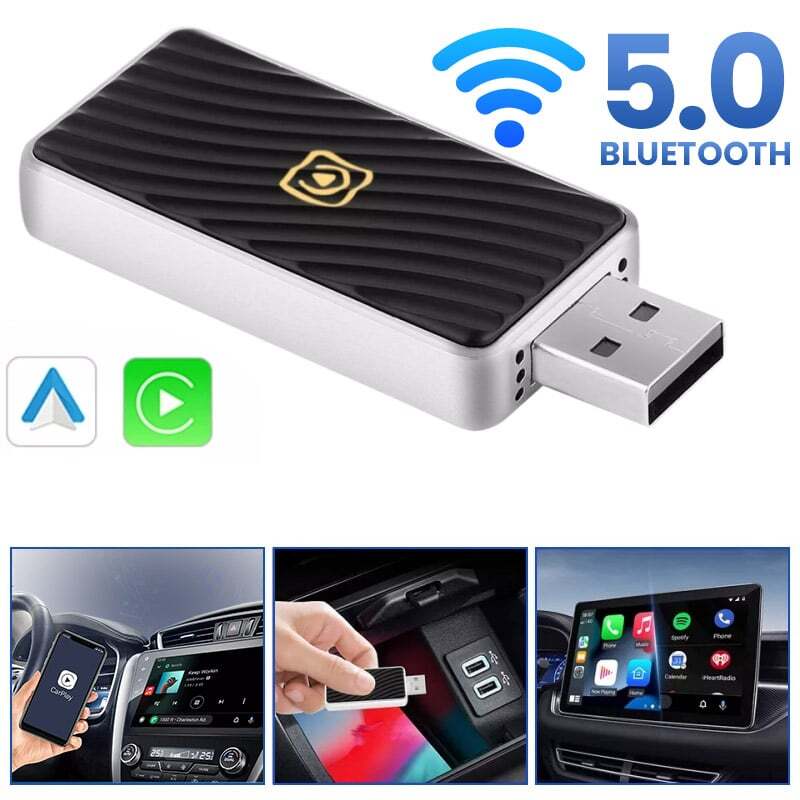 Mini Wireless CarPlay Adapter Bluetooth Auto Connection Plug & Play USB Dongle