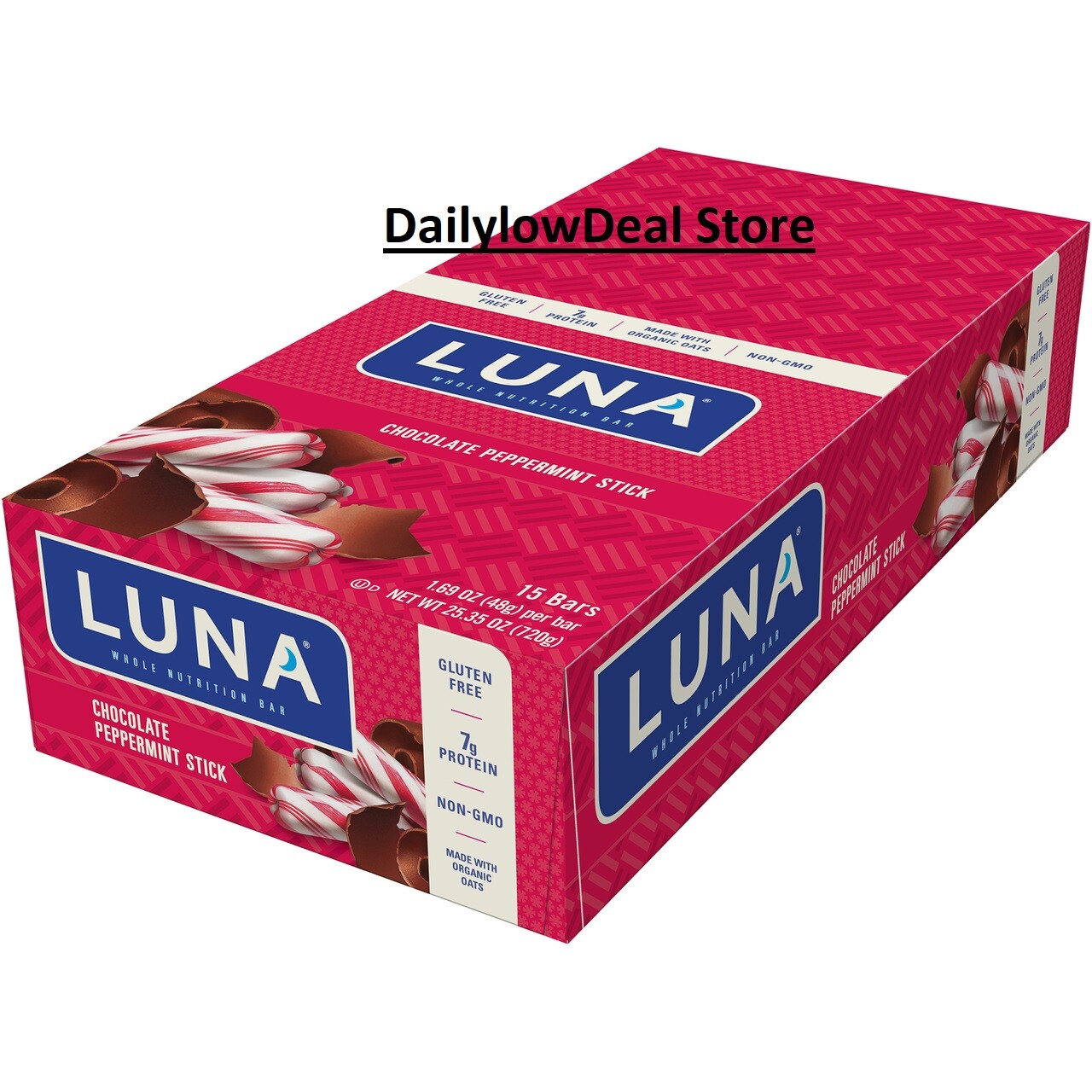 Clif Luna Bar Chocolate Peppermint Stick - Box of 15 bars - GLUTEN FREE!!