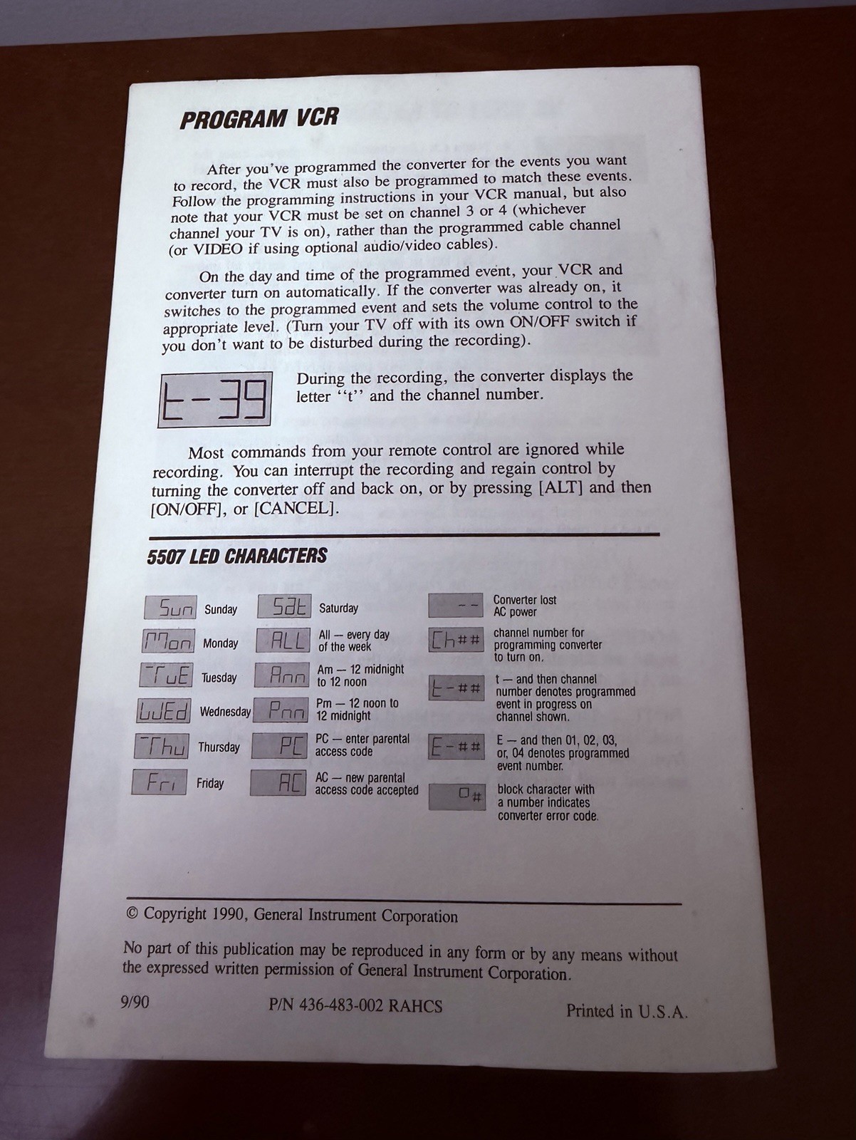 TOCOM Addressable Baseband Converter Model 5507 Customer Handbook