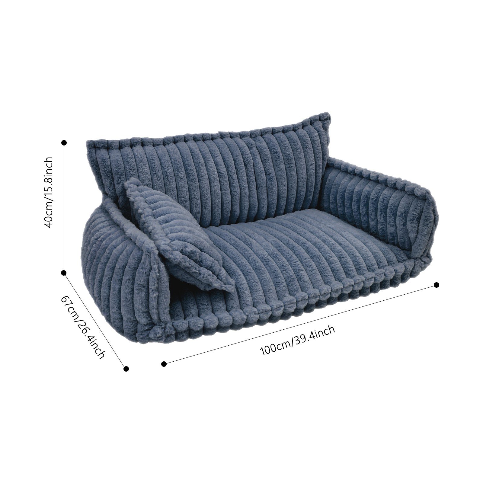 Pet Couch with Removable Washable Cover, Pet Couch Bed for Dog and Cat, Calming