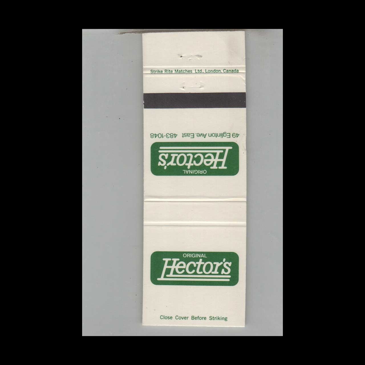 Matchbook Cover Hector's London ON