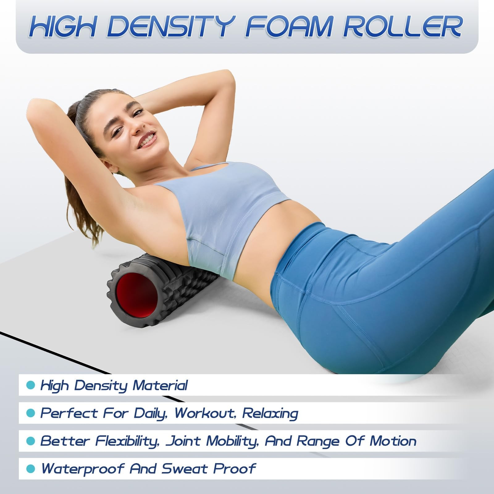 Foam Roller High Density Set for Deep Tissue Muscle Massage, 18" Trigger Point