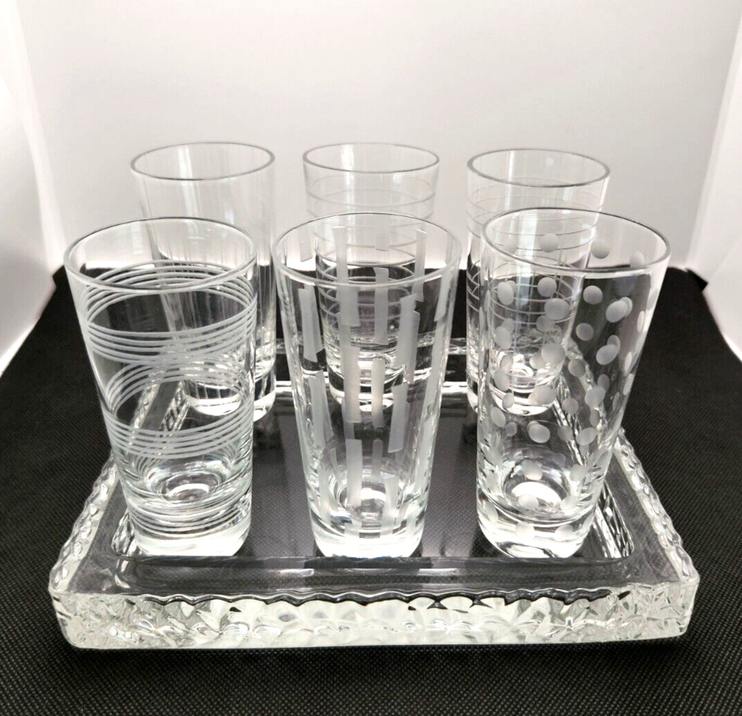 Pier 1 Shot Glasses Set of 6 with Tray